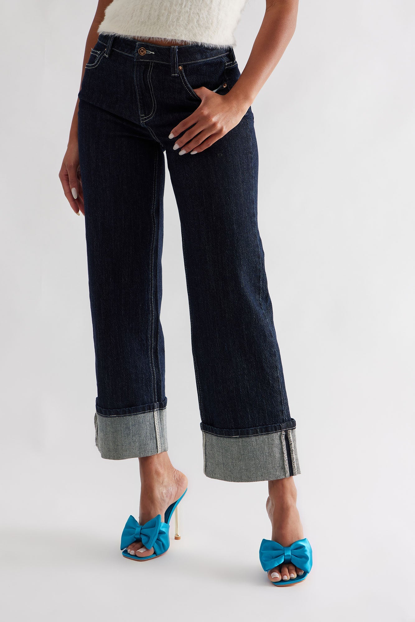 Rainey Satin Bow Heels - Turquoise