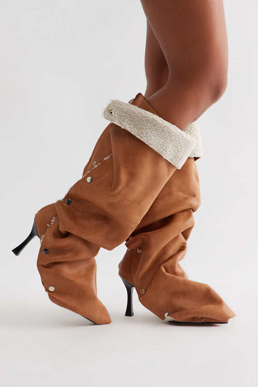 Slade Sherpa Overlay Boots - Chestnut