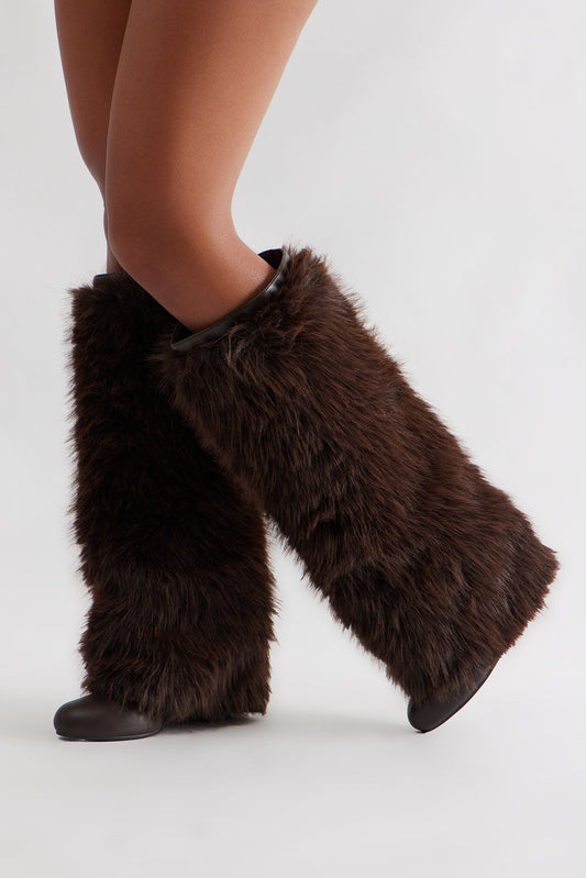 Vancouver Faux Fur Boots - Chocolate