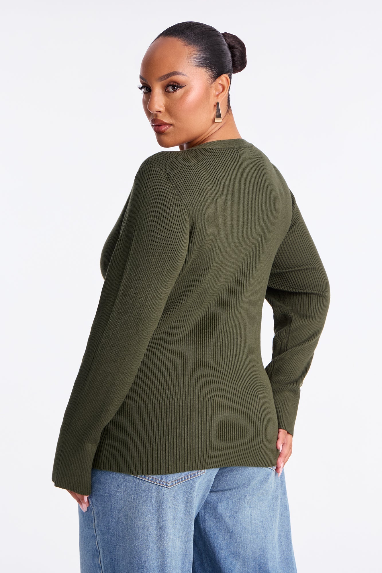 Comfort First Ribbed Cardigan - Green
