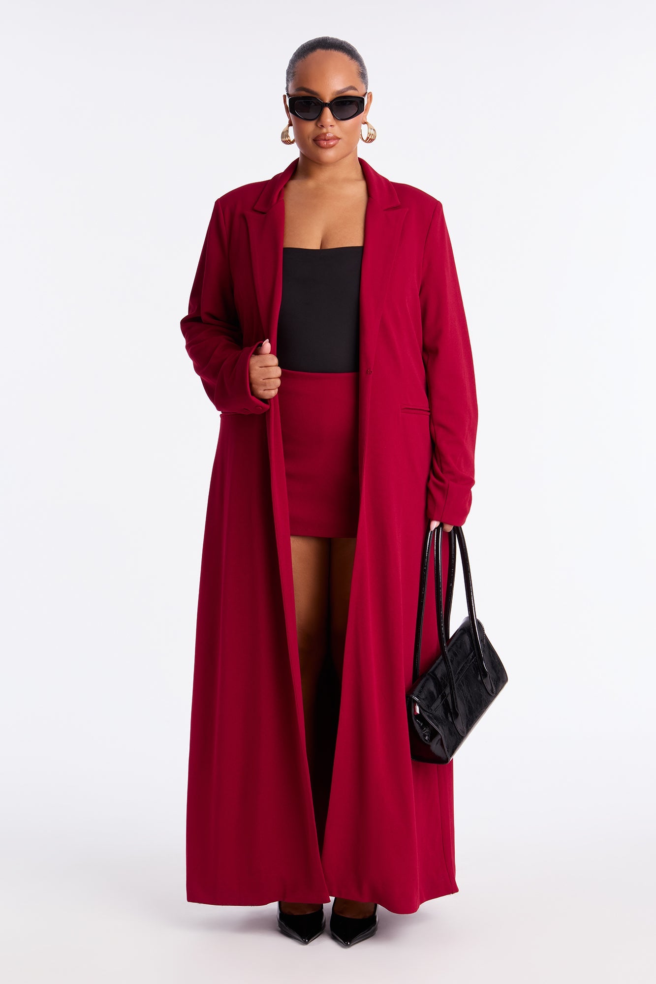 Feeling Regal Crepe Coat - Wine