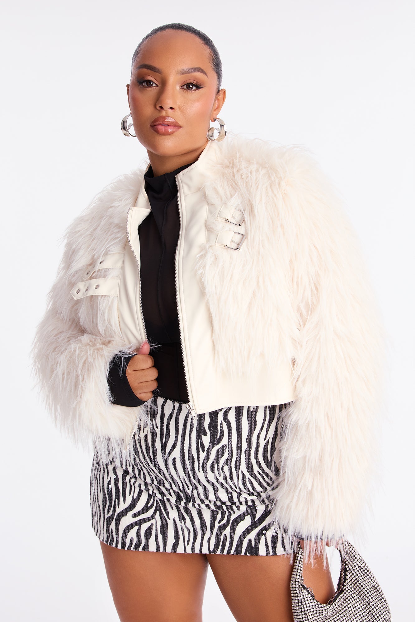 Bad Habits Faux Fur Jacket - Ivory