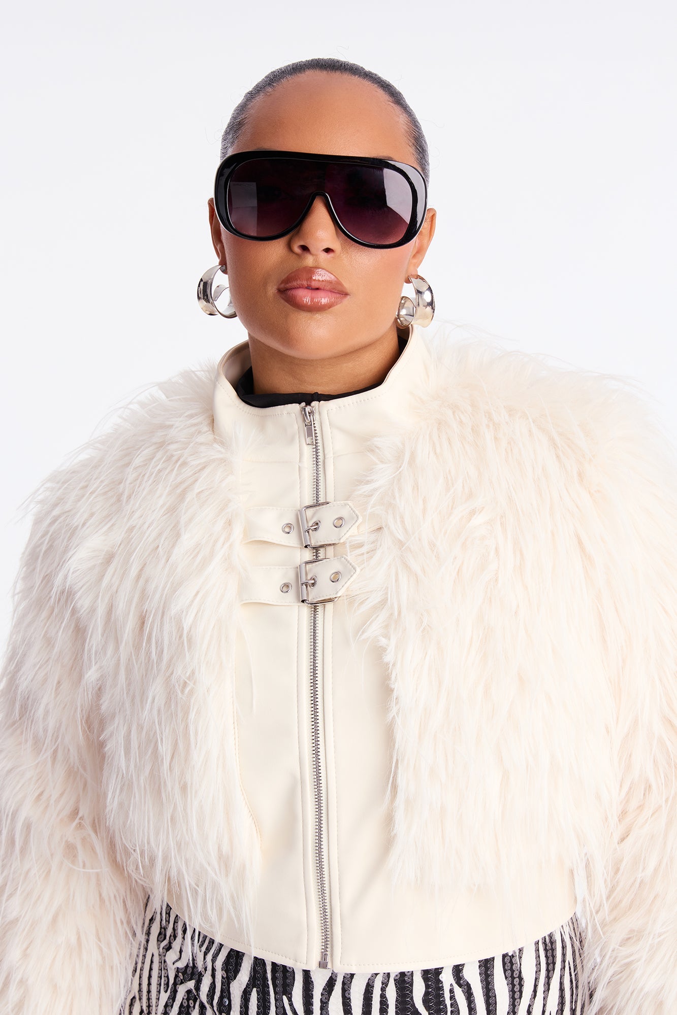 Bad Habits Faux Fur Jacket - Ivory