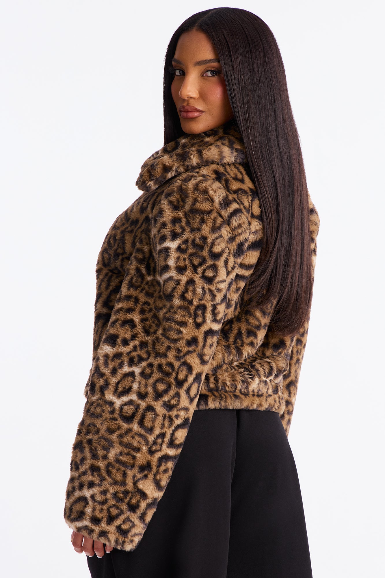 Feline Instinct Leopard Faux Fur Coat - Leopard