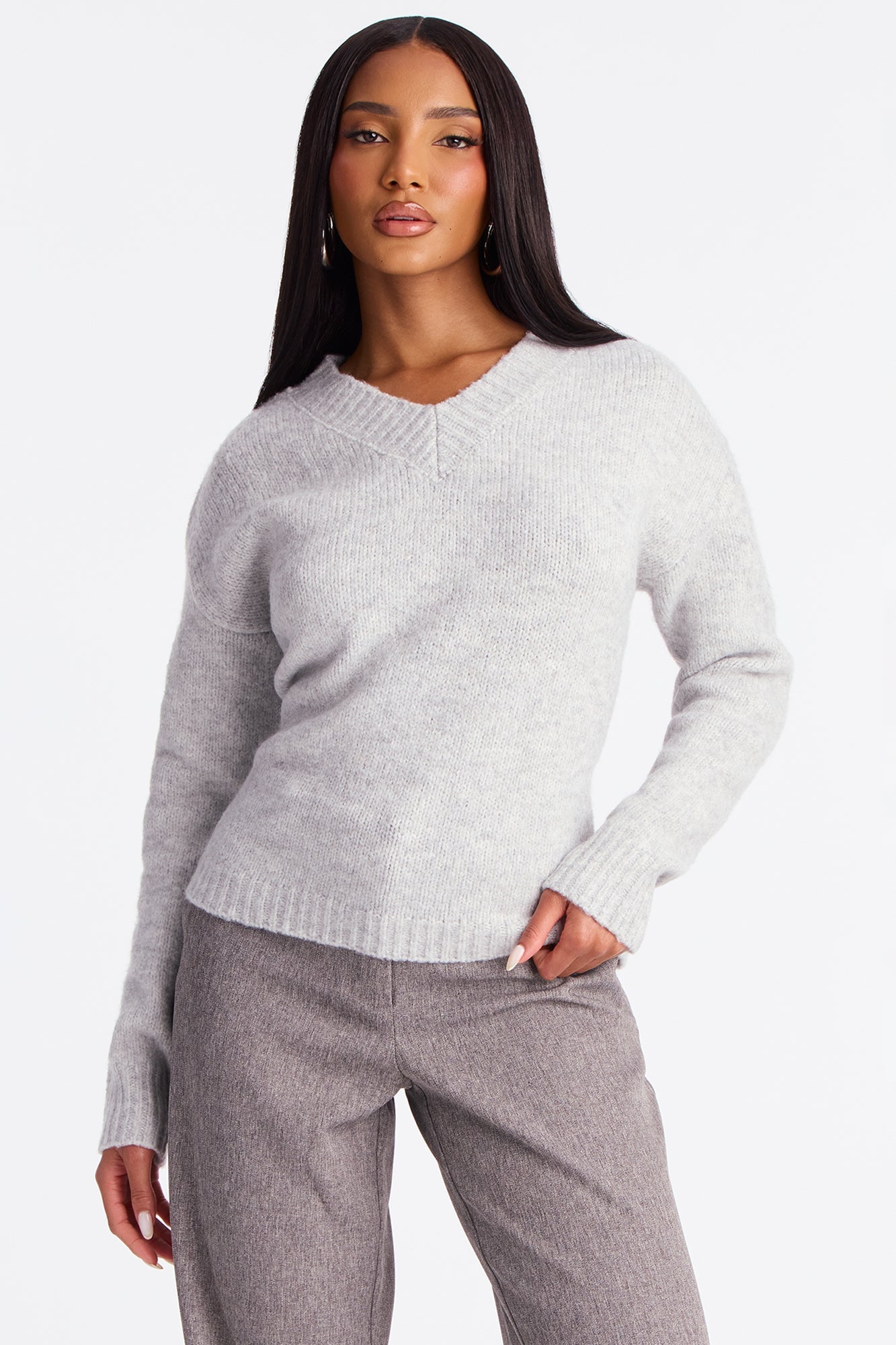 Ready For Fall Sweater - Light Grey