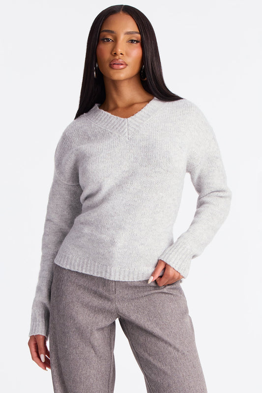 Ready For Fall Sweater - Light Grey