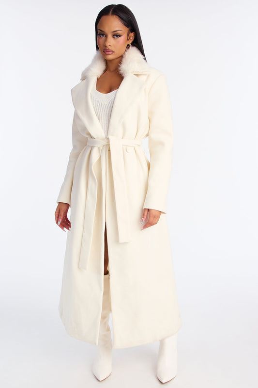 I'm A Goddess Trench Coat - Ivory