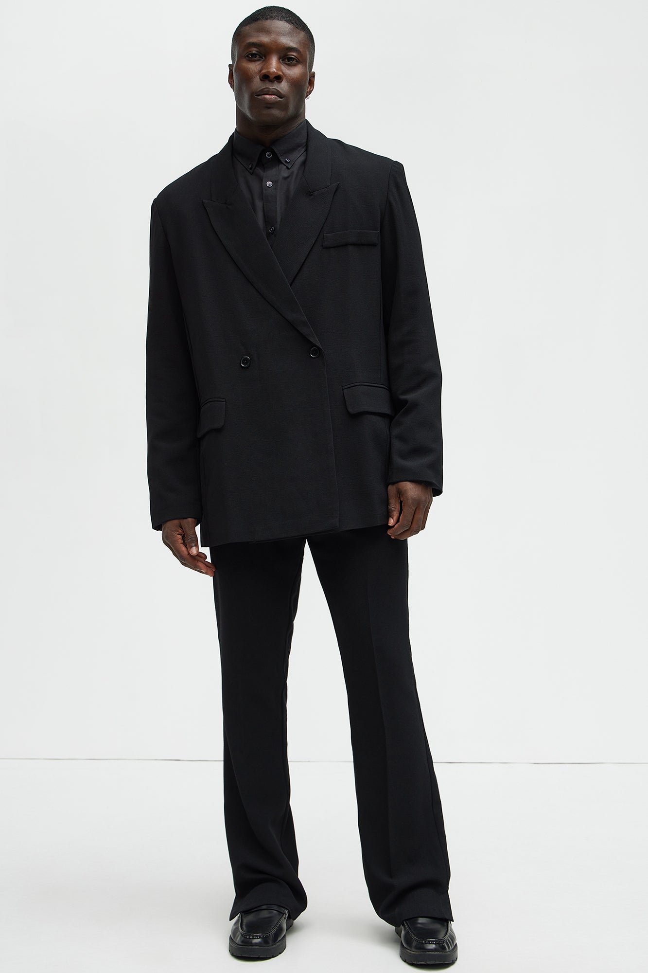 Golden Hour Slit Slim Flare Trousers - Black