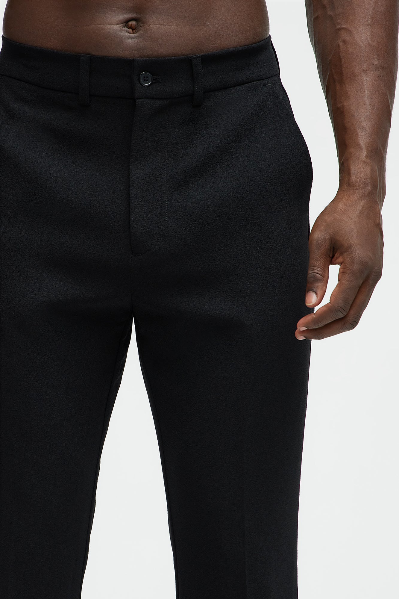 Golden Hour Slit Slim Flare Trousers - Black