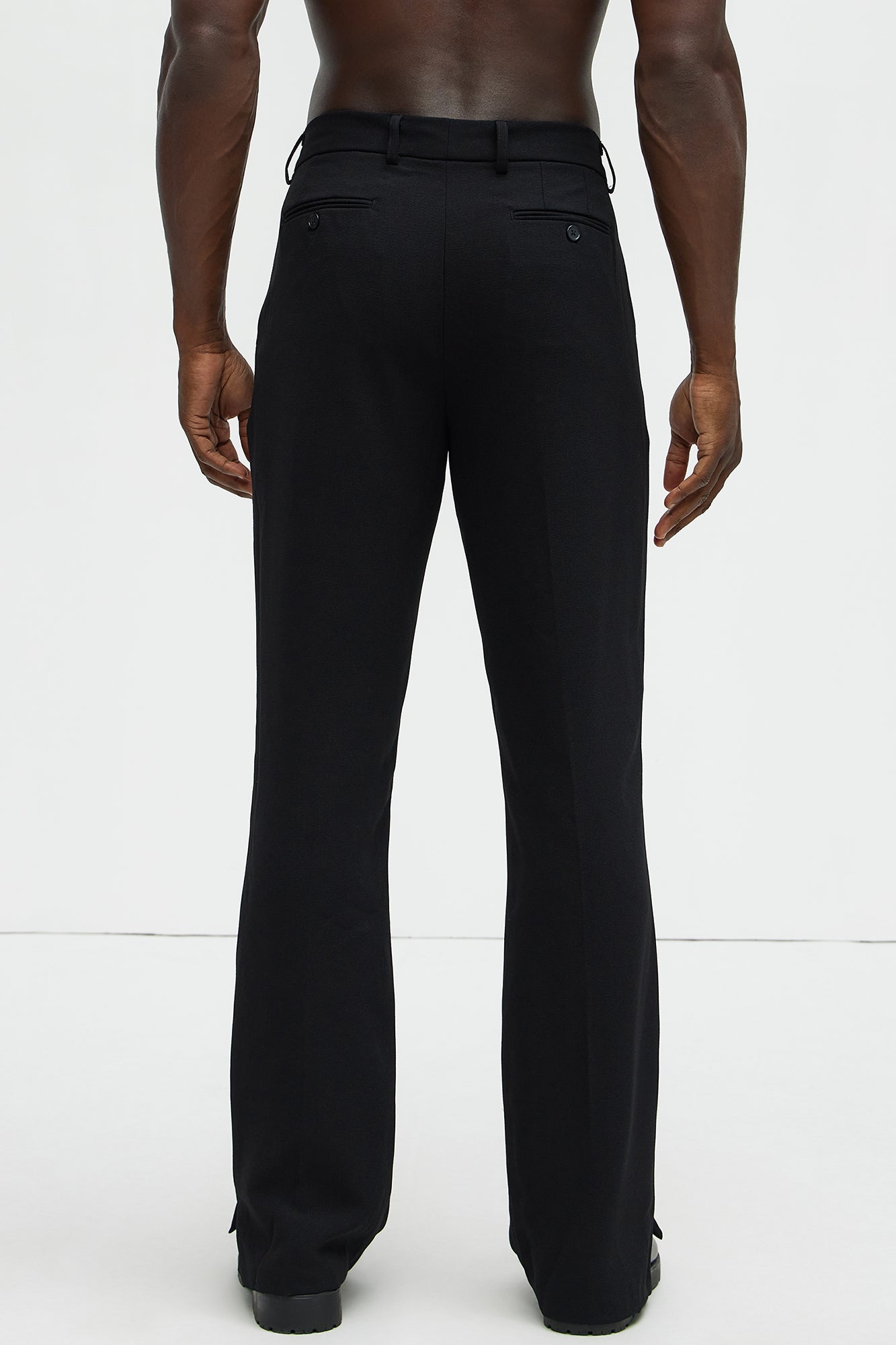 Golden Hour Slit Slim Flare Trousers - Black