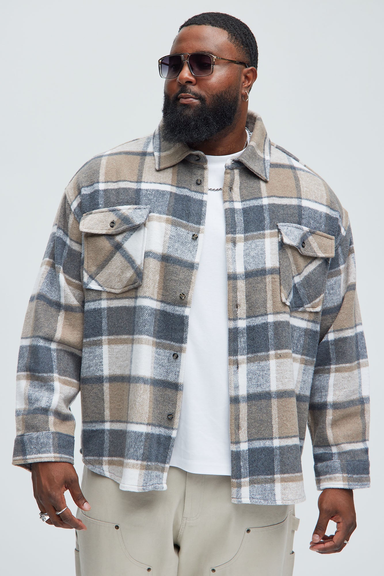 Wanted Plaid Shacket - Tan/Multi