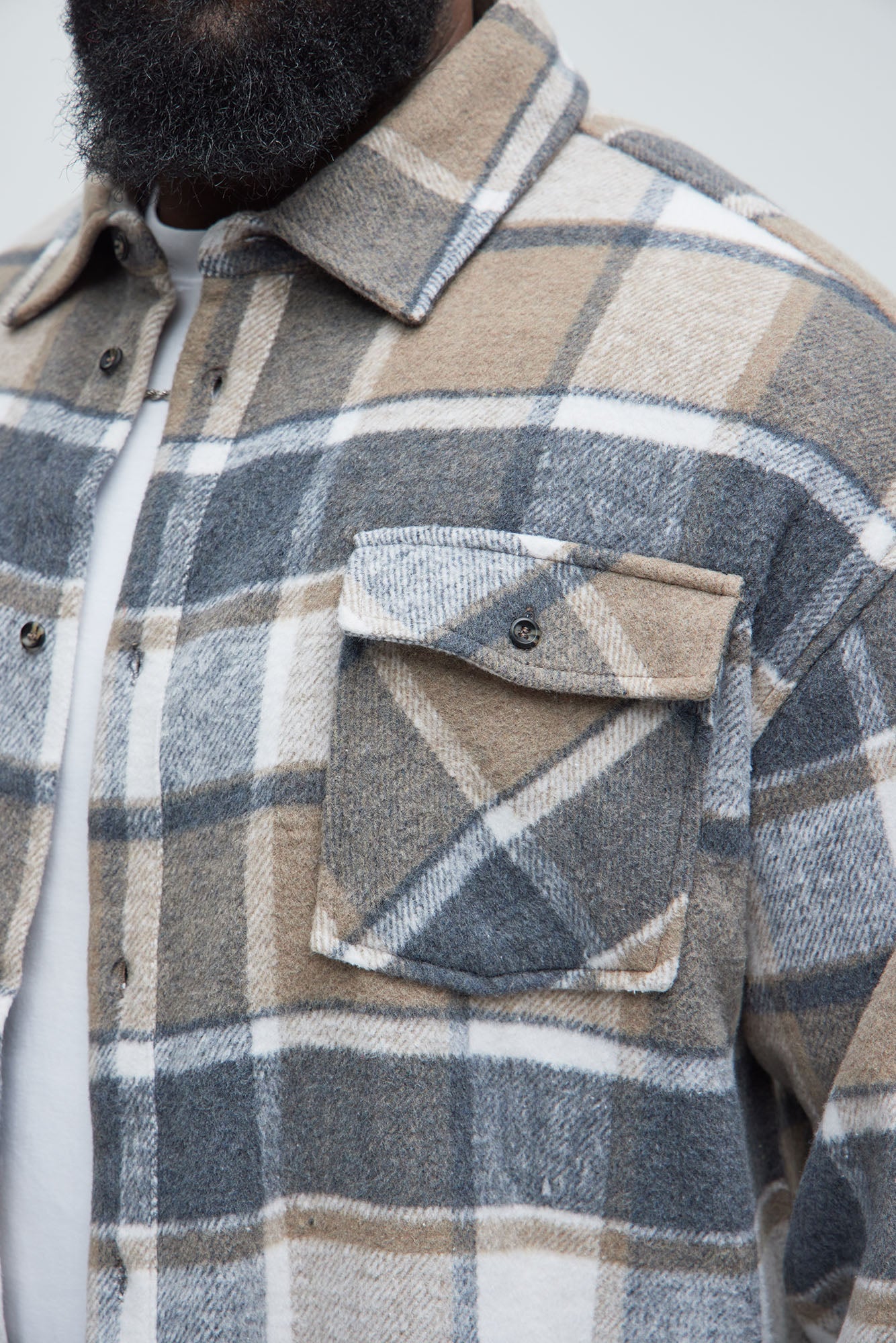 Wanted Plaid Shacket - Tan/Multi