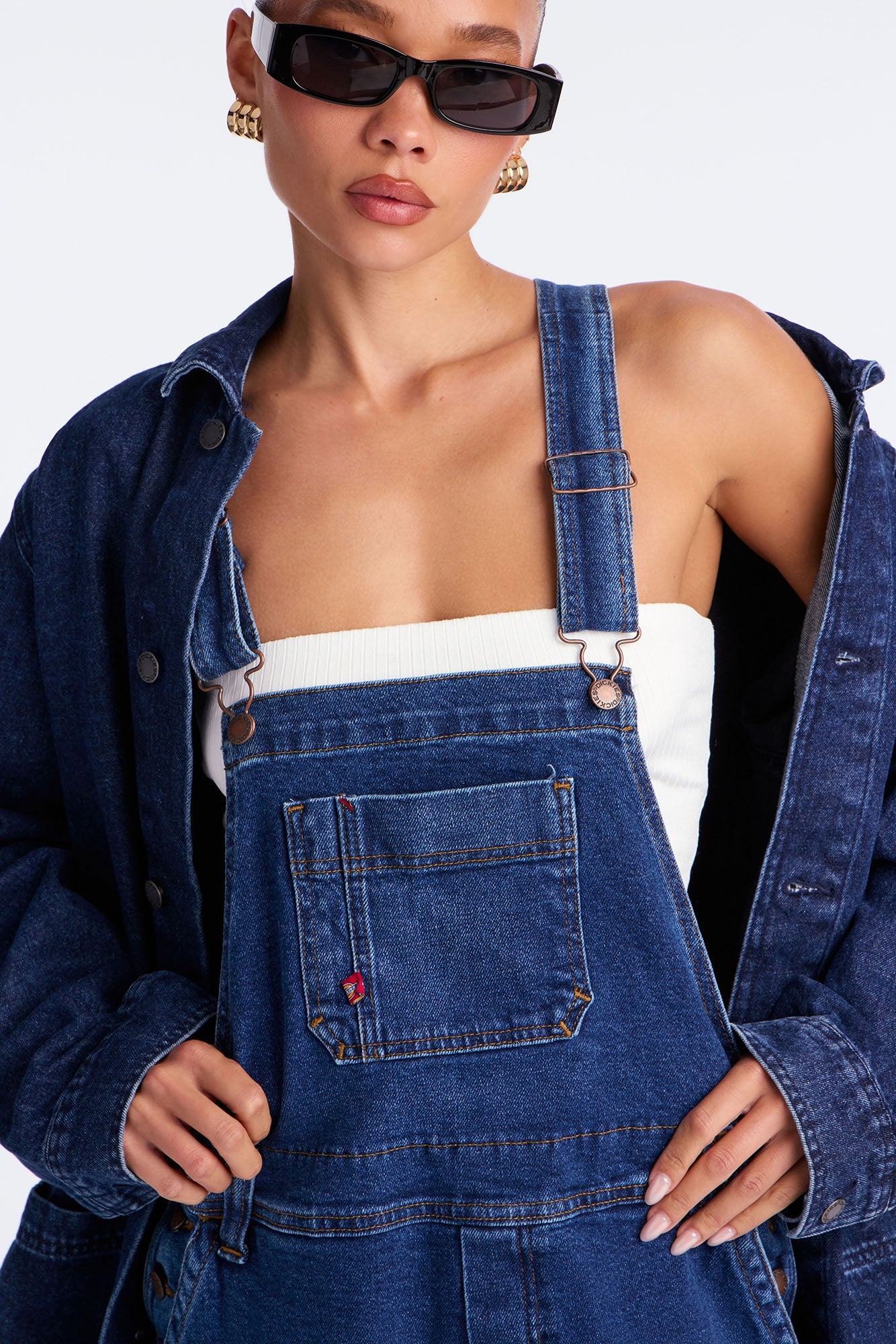 Dickies Denim Boyfriend Overalls - Stone Blue Wash