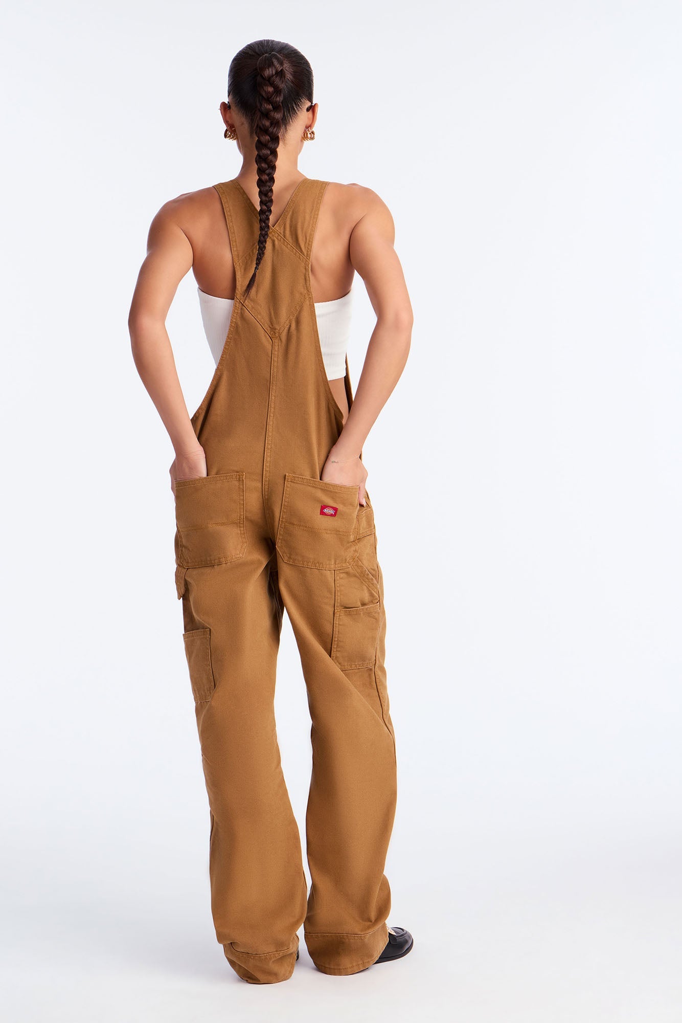 Dickies Relaxed Denim Overalls - Brown