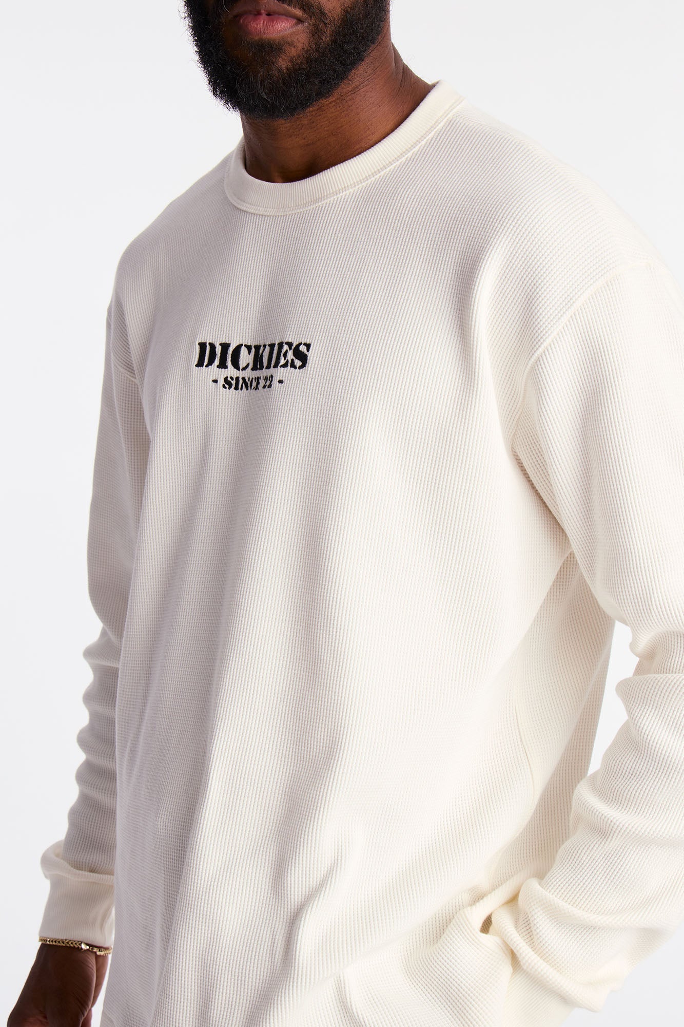 Dickies Logo Thermal Long Sleeve Tee - Off White