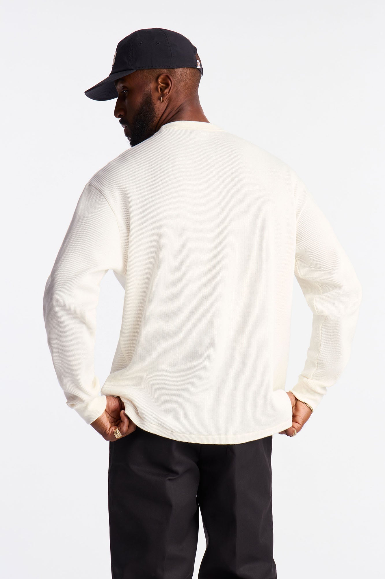 Dickies Logo Thermal Long Sleeve Tee - Off White