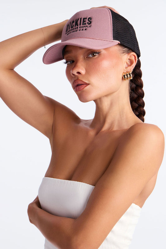 Dickies Mid Profile Twill Trucker - Pink