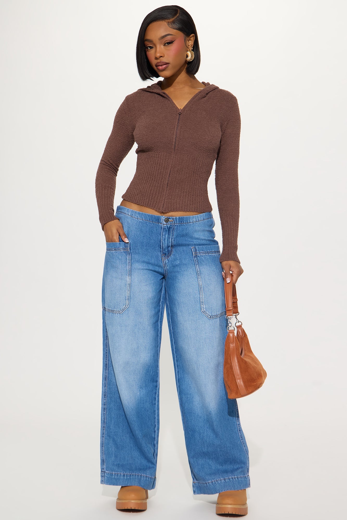 Wanderer Drapey Wide Leg Jeans - Medium Wash