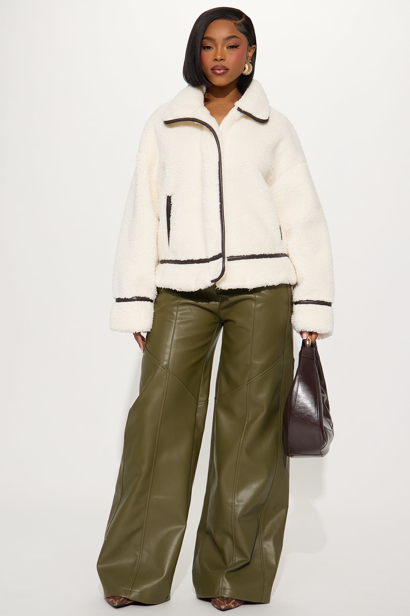 Dani Sherpa Coat - Ivory/combo