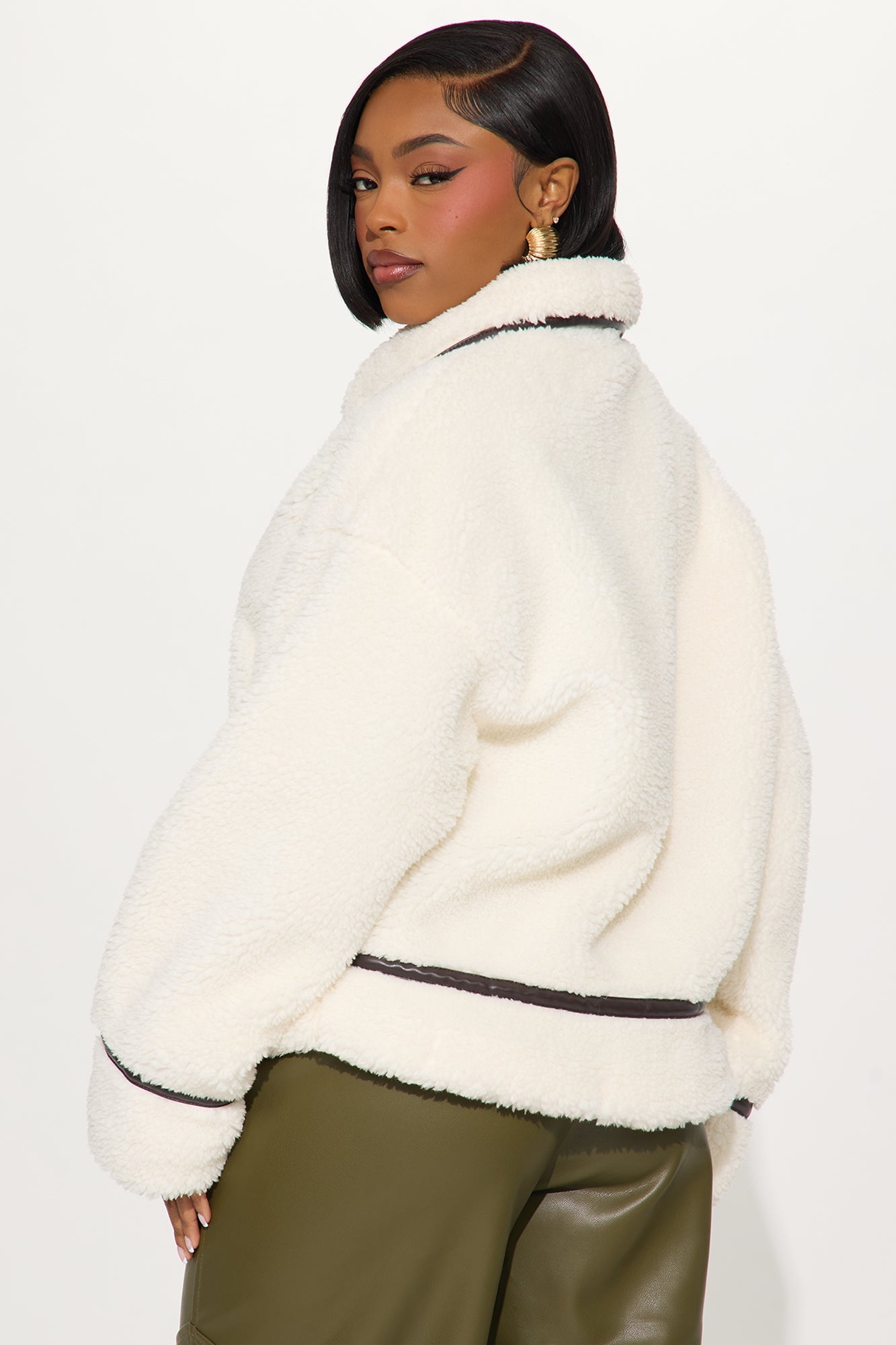 Dani Sherpa Coat - Ivory/combo