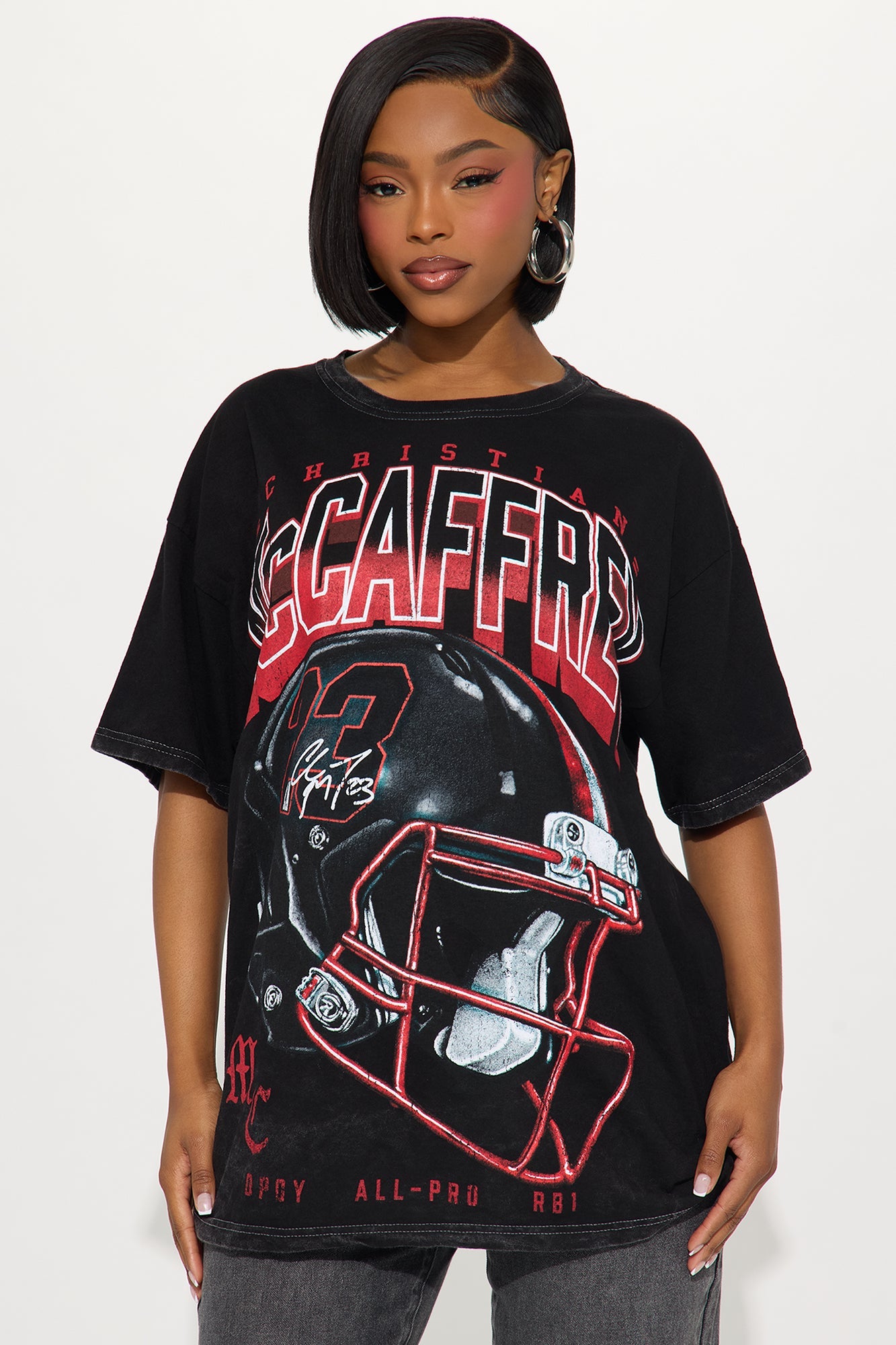 Christian McCaffrey Game On Washed Tee - Black Wash