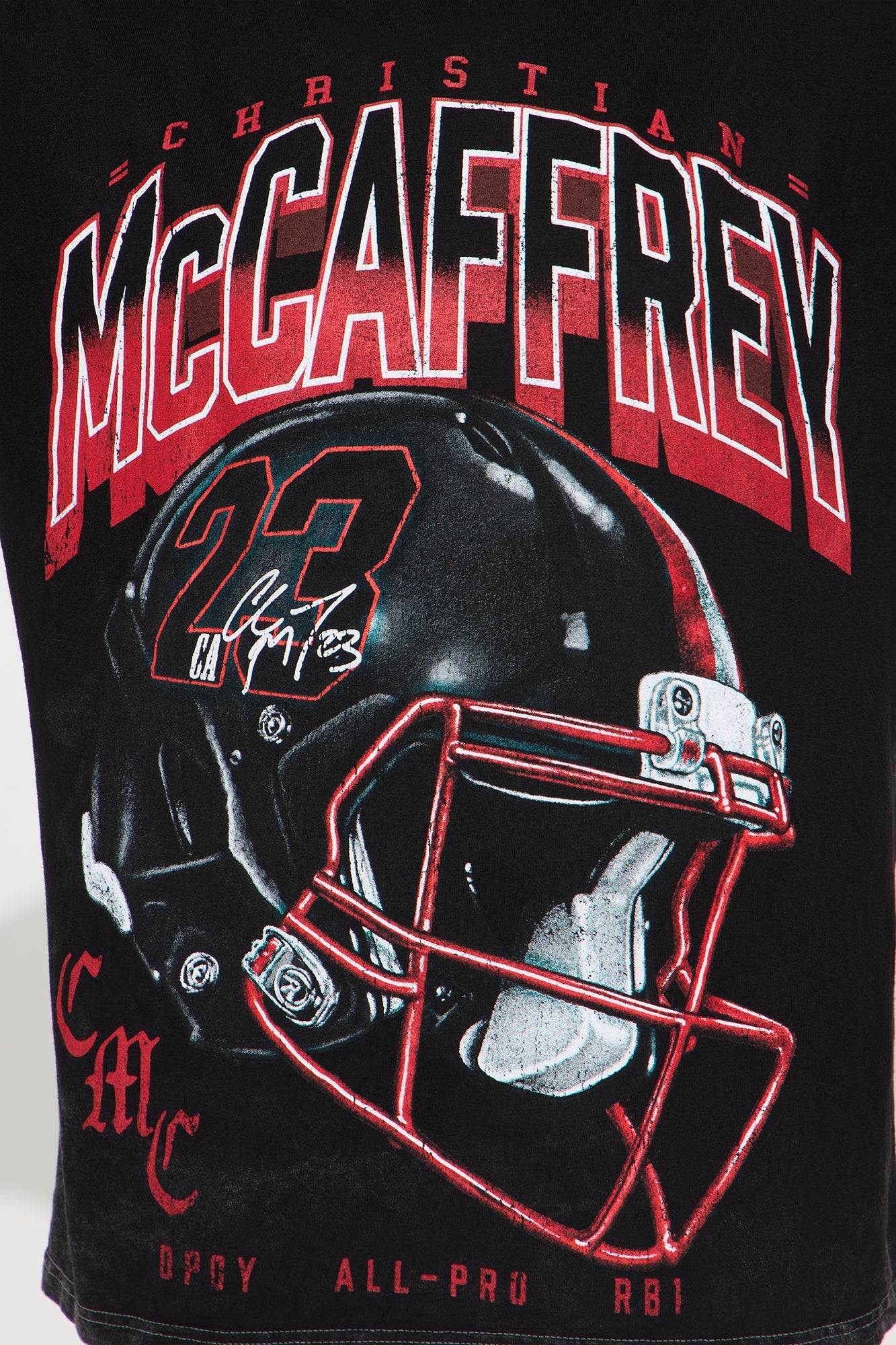 Christian McCaffrey Game On Washed Tee - Black Wash