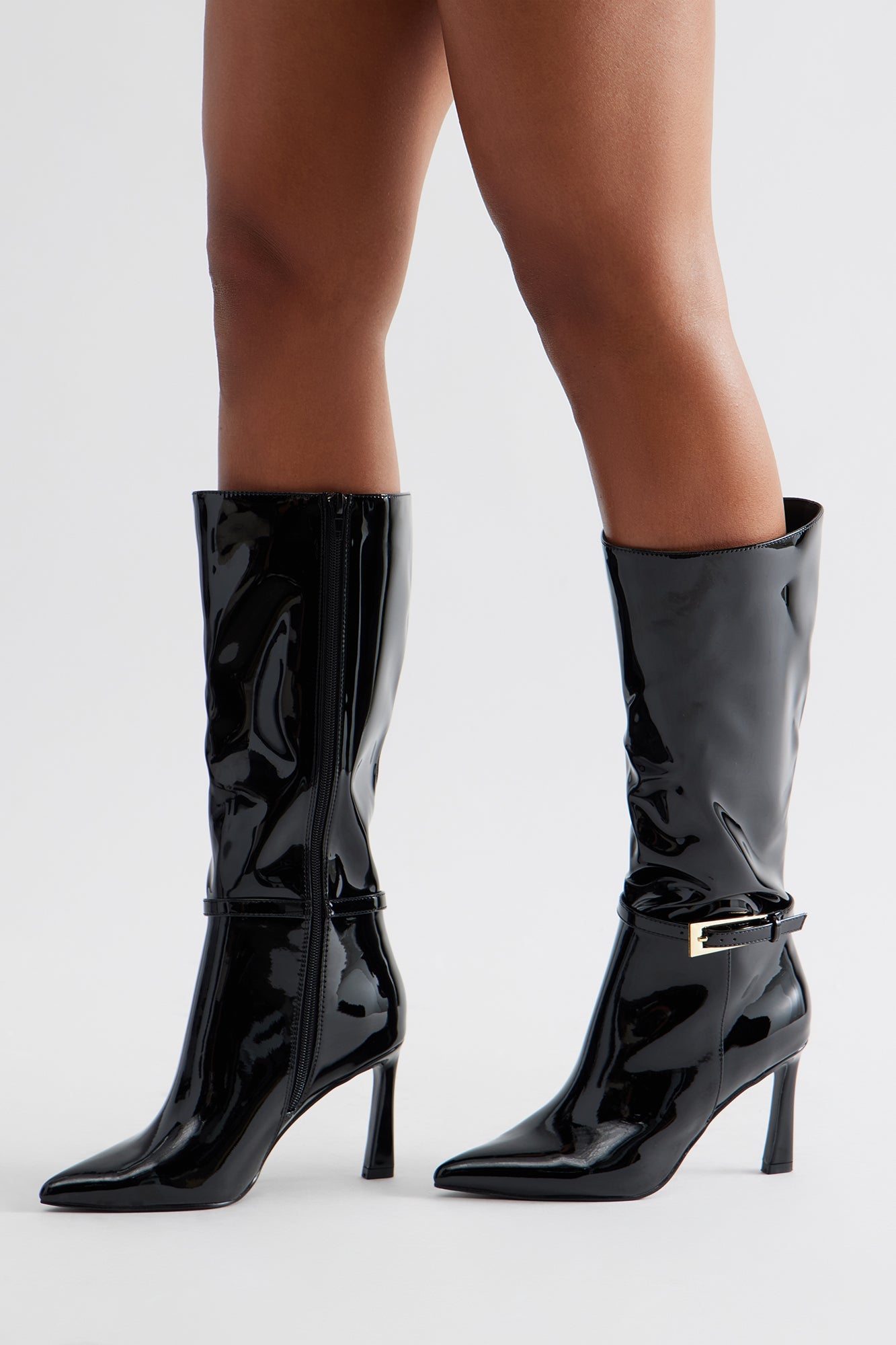 West Village Patent Boots - Black