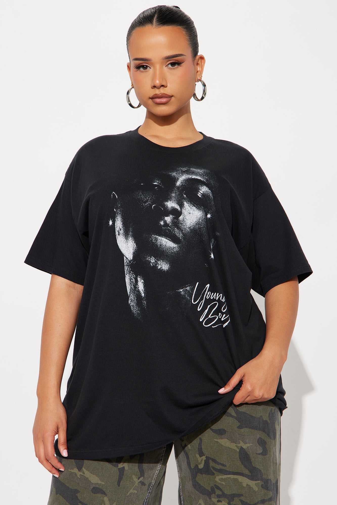 Free Young Boy NBA Oversize Tee - Black