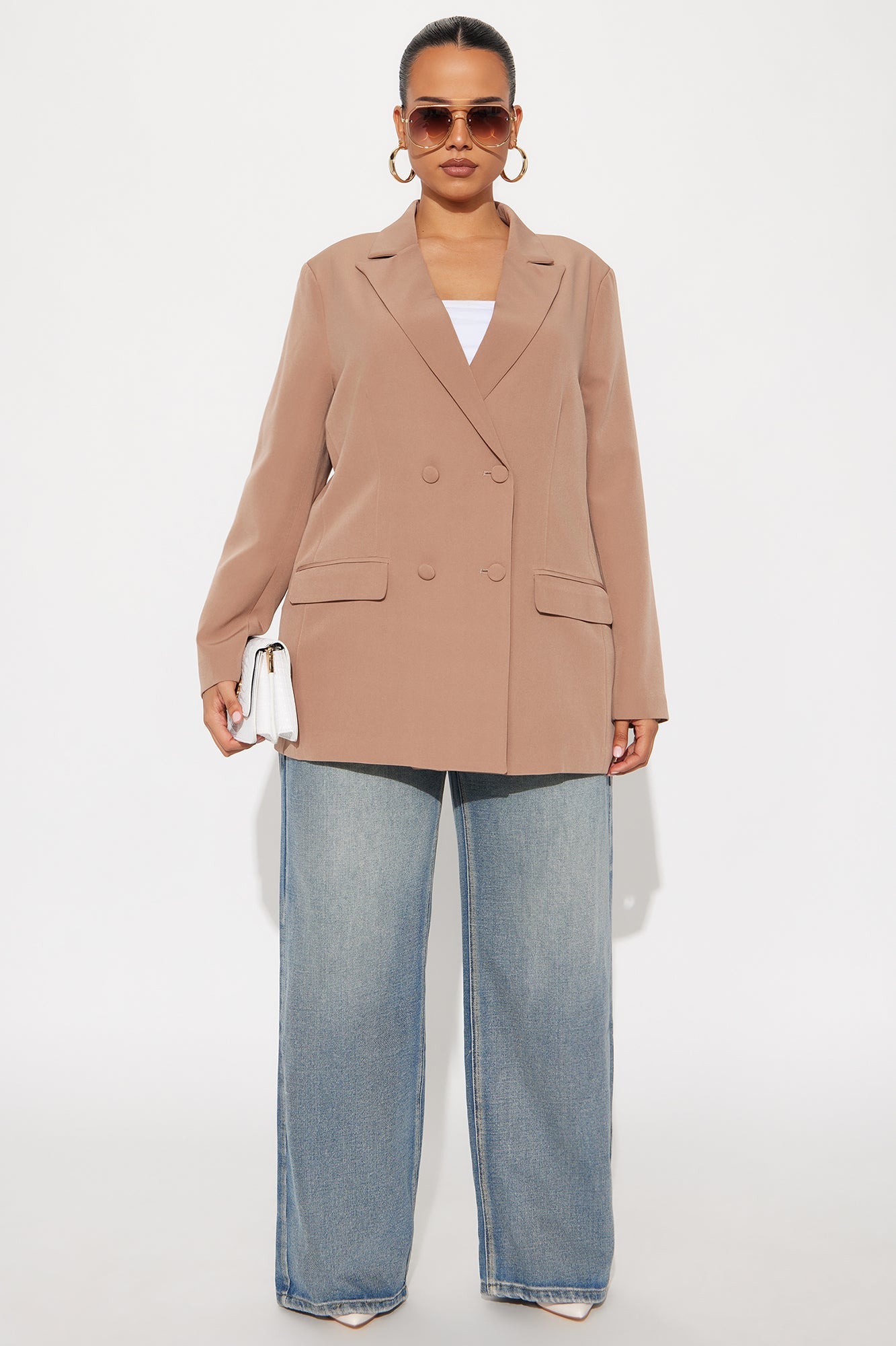 Khloe Lace Up Blazer - Mocha