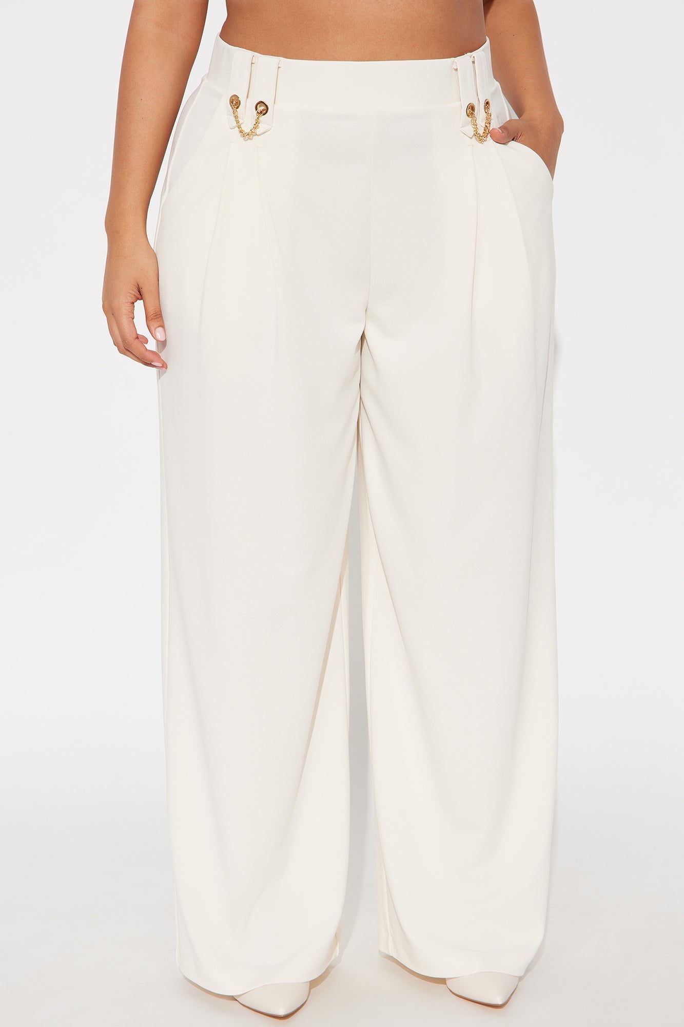 Office Mood Wide Leg Trouser - Cream