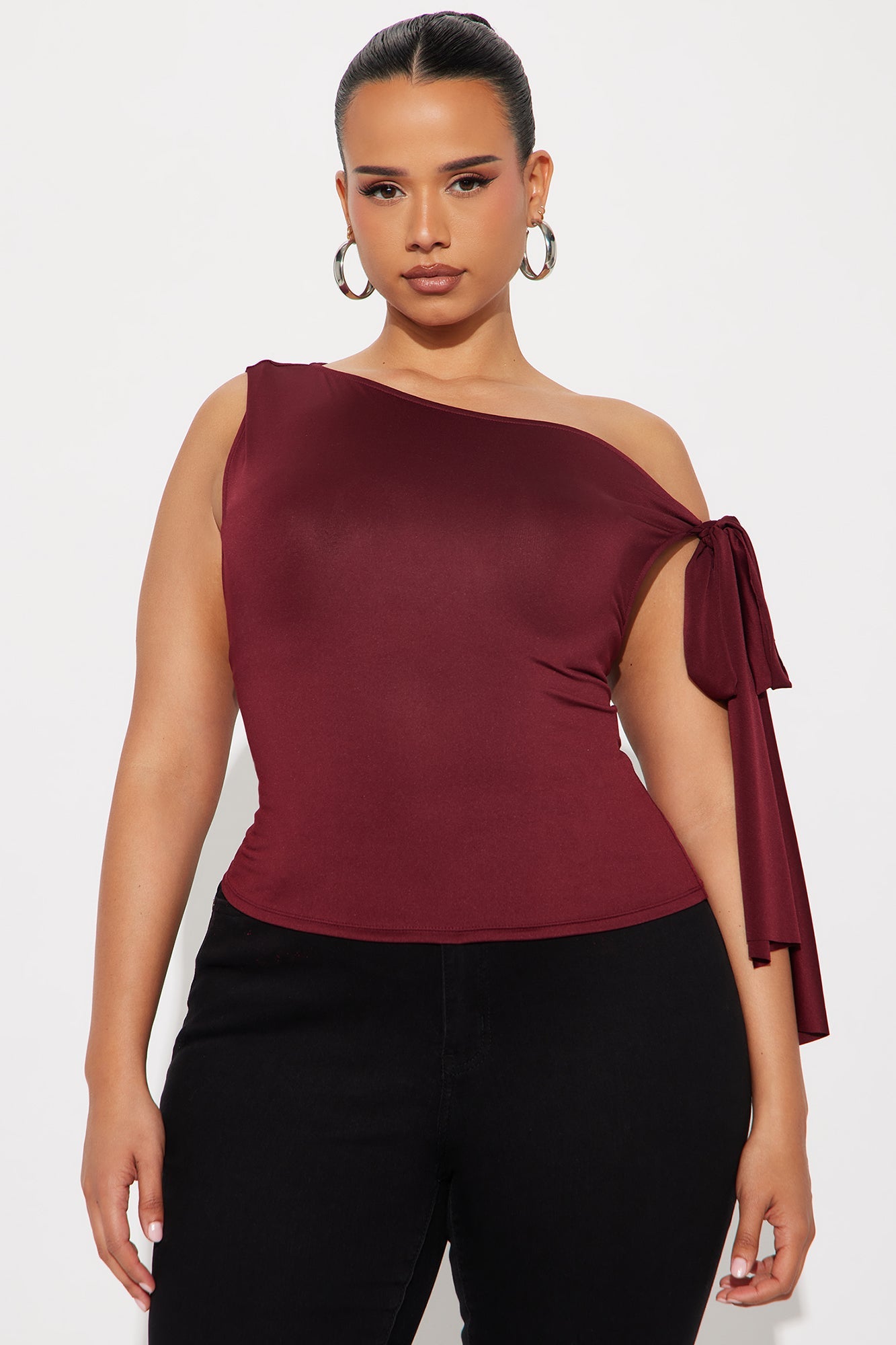 Kamari Off Shoulder Top - Burgundy