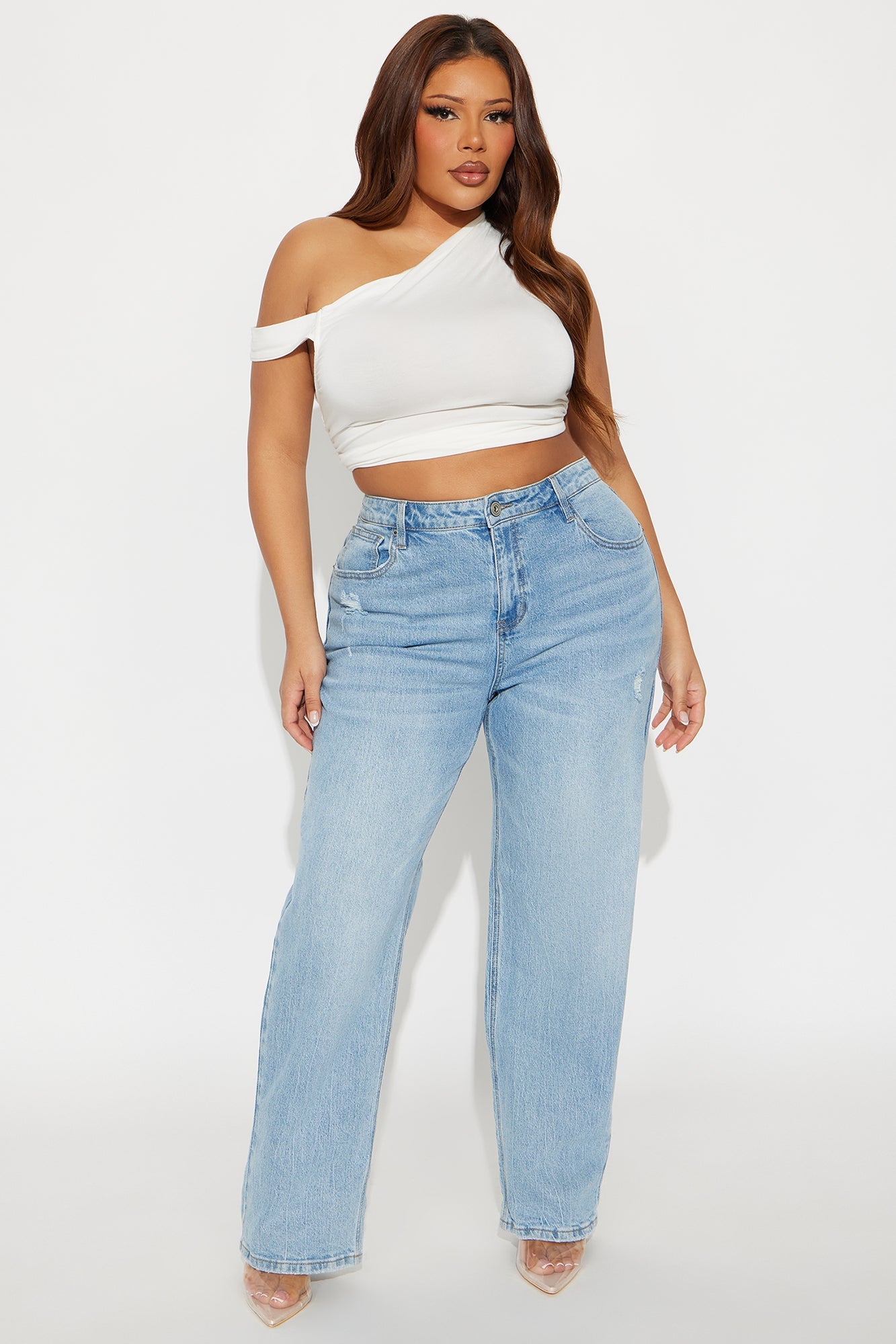 90s Classic Vintage Straight Leg Jeans - Light Wash