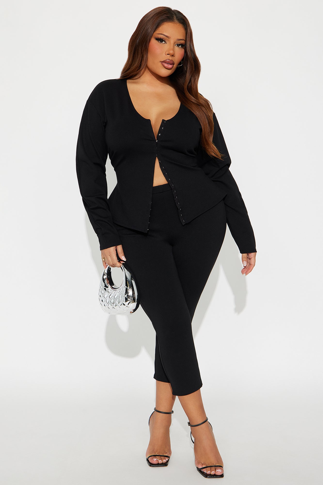 Step It Up Ponte Capri Set - Black