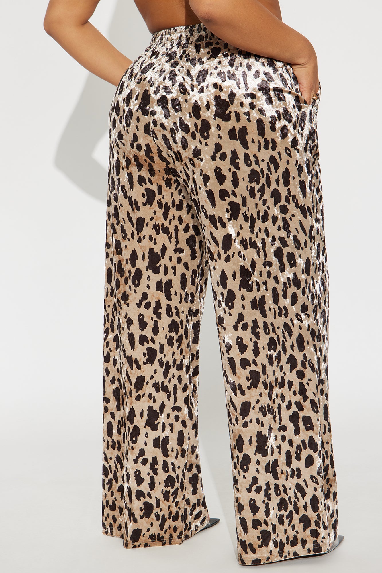 Gia Velvet Leopard Wide Leg Pant 32″ - Leopard