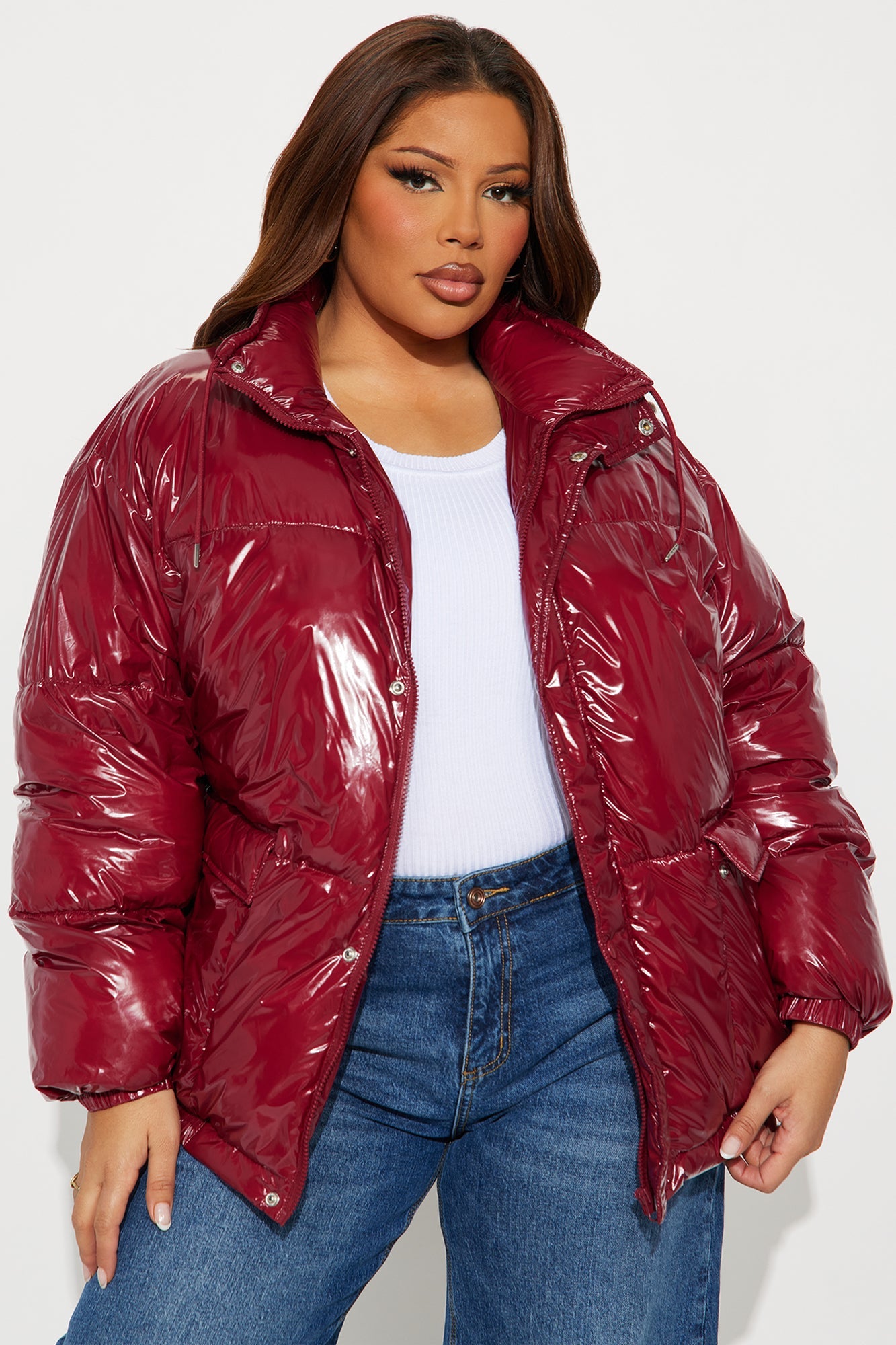City Swagger Puffer Jacket - DarkRed