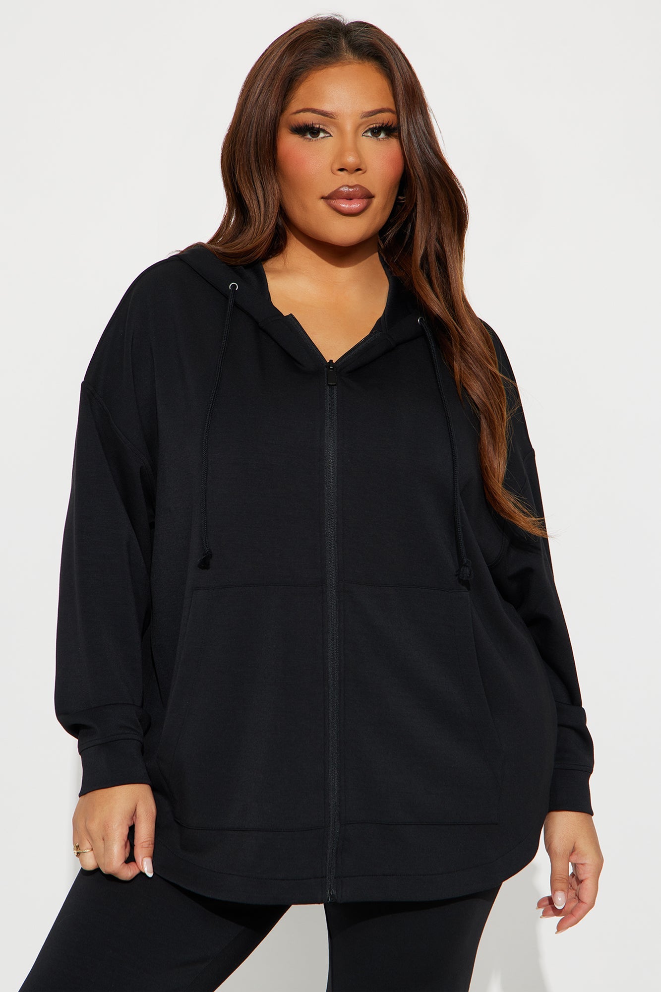 Sarah Ultra Soft Zip Up Hoodie - Black