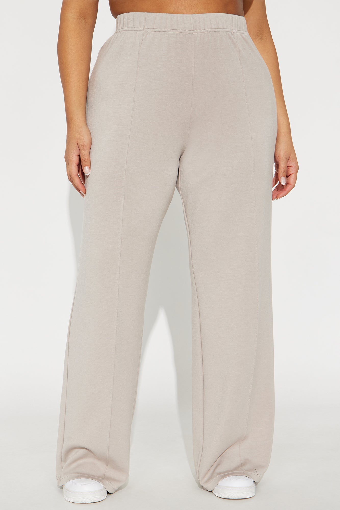 Stephanie Ultra Soft Wide Leg Sweatpant - Stone