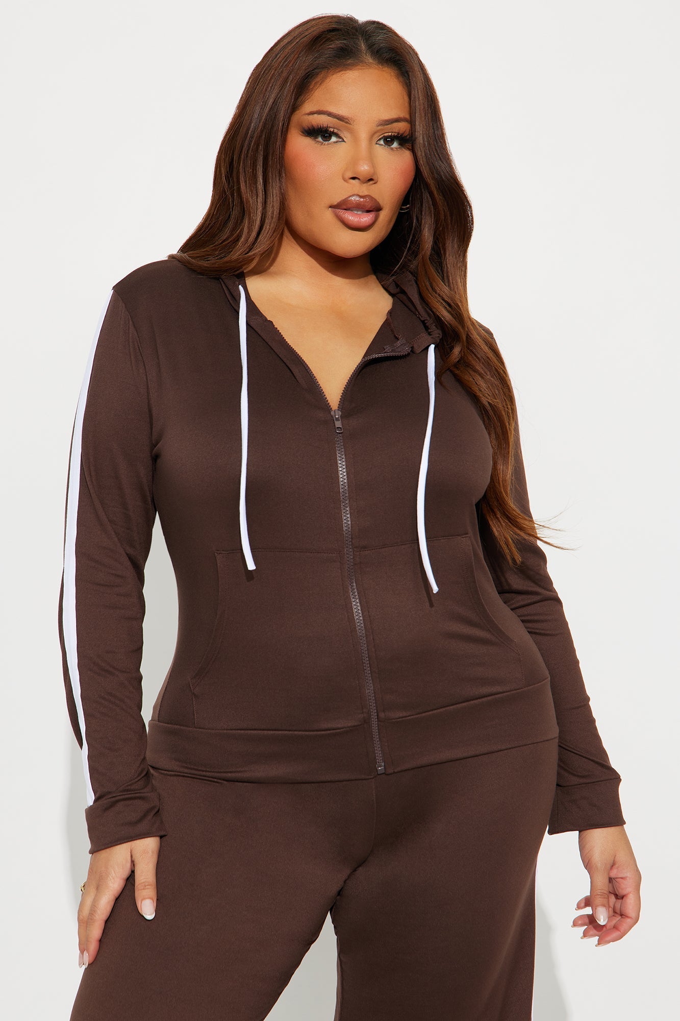 Tennis Courts Wide Leg Pant Set - Chocolate