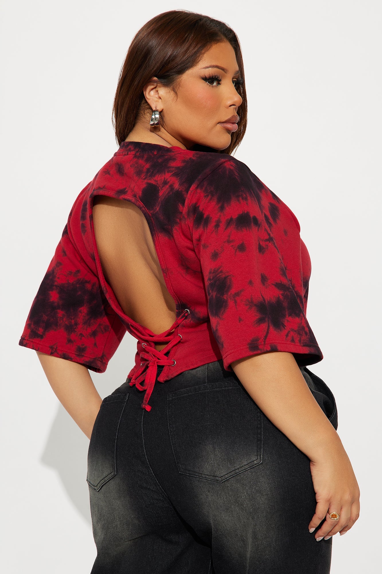 Von Dutch Spicy Tie Back Cropped Top - Red