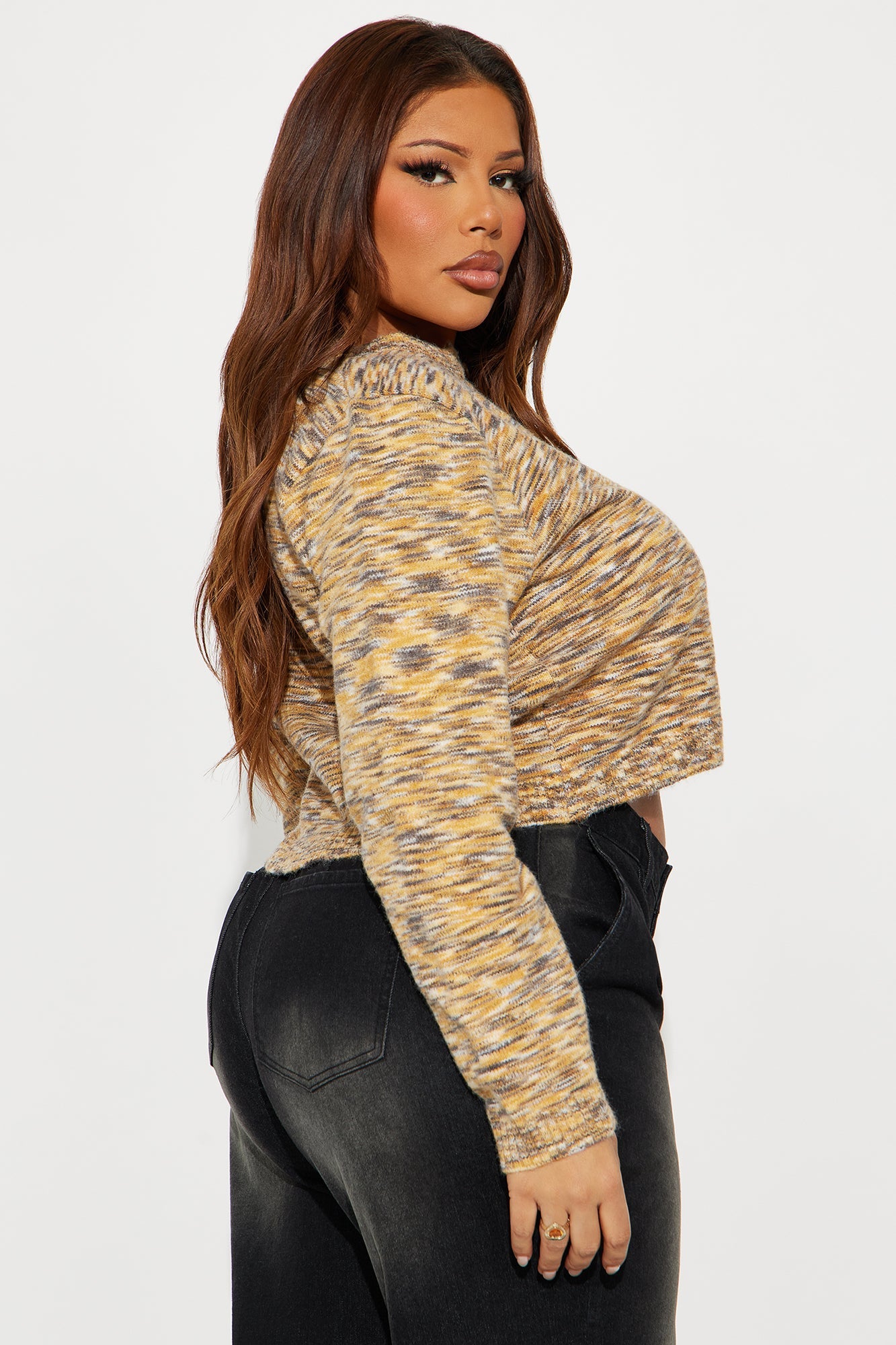 Galaxy Space Dye Cardigan - Taupe/combo