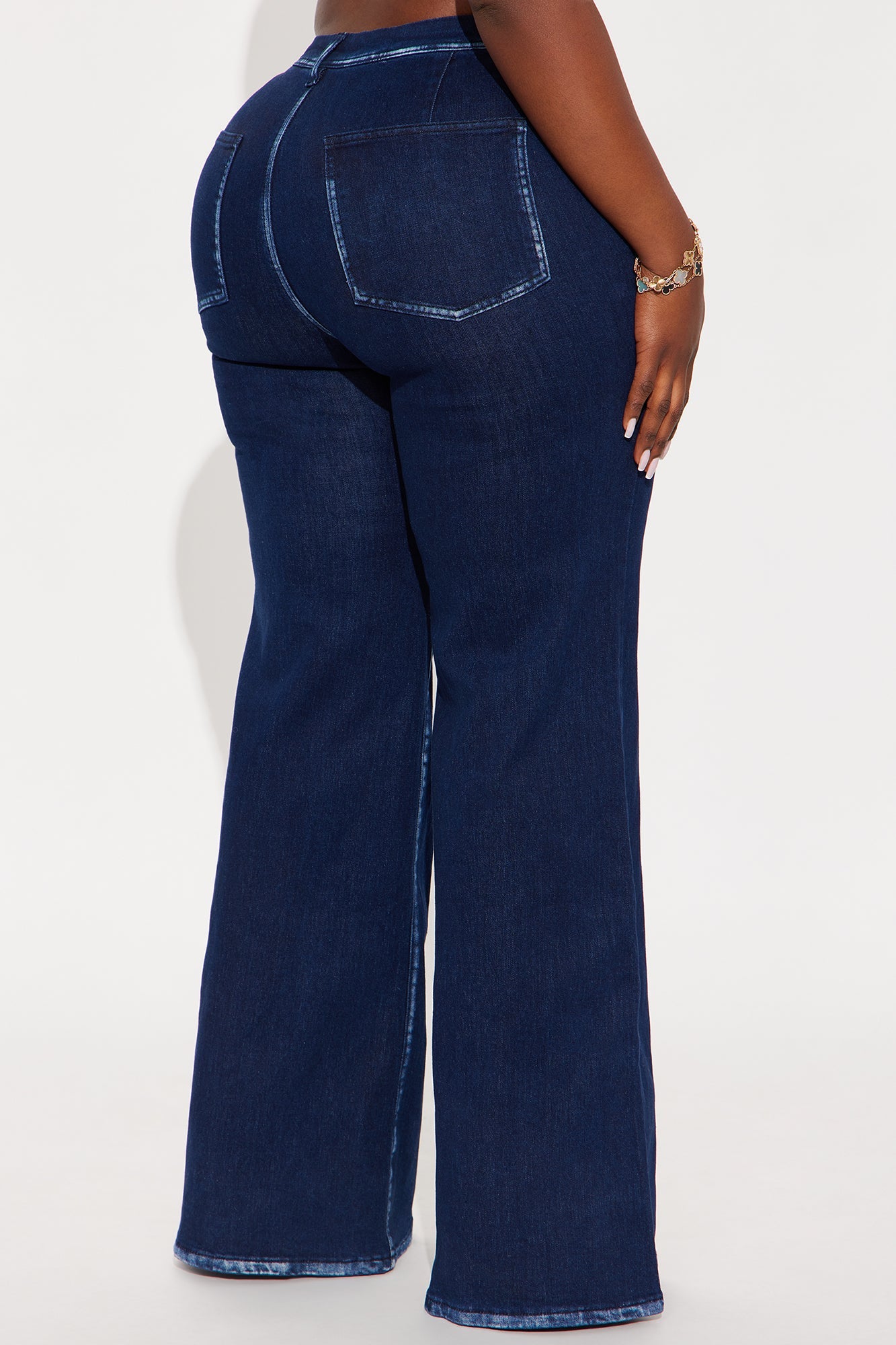 On The Go Wide Leg Jeans - Dark Wash