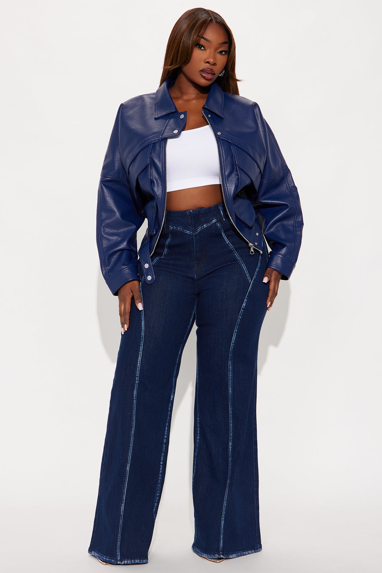 On The Go Wide Leg Jeans - Dark Wash