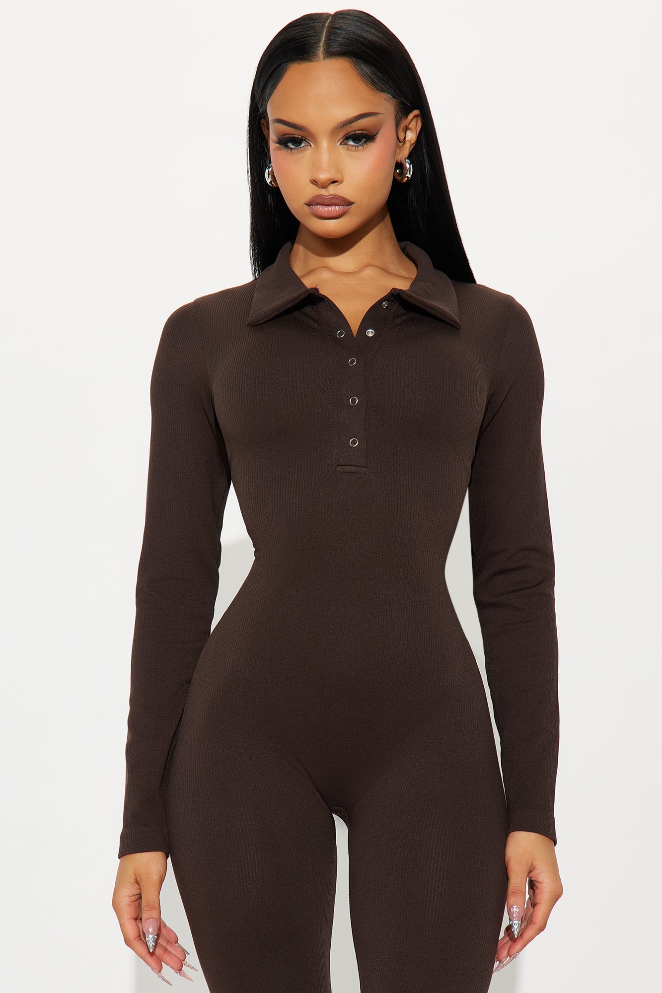 Back To It Seamless Jumpsuit - Chocolate