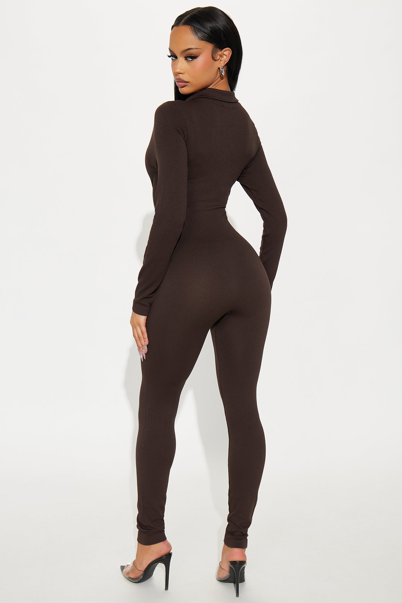 Back To It Seamless Jumpsuit - Chocolate