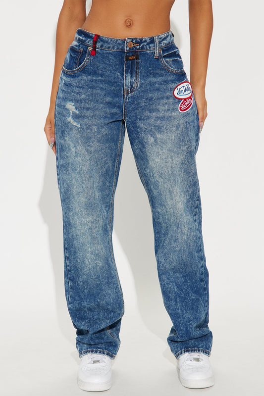 Von Dutch Angel Eyes Straight Leg Jeans - Vintage Wash