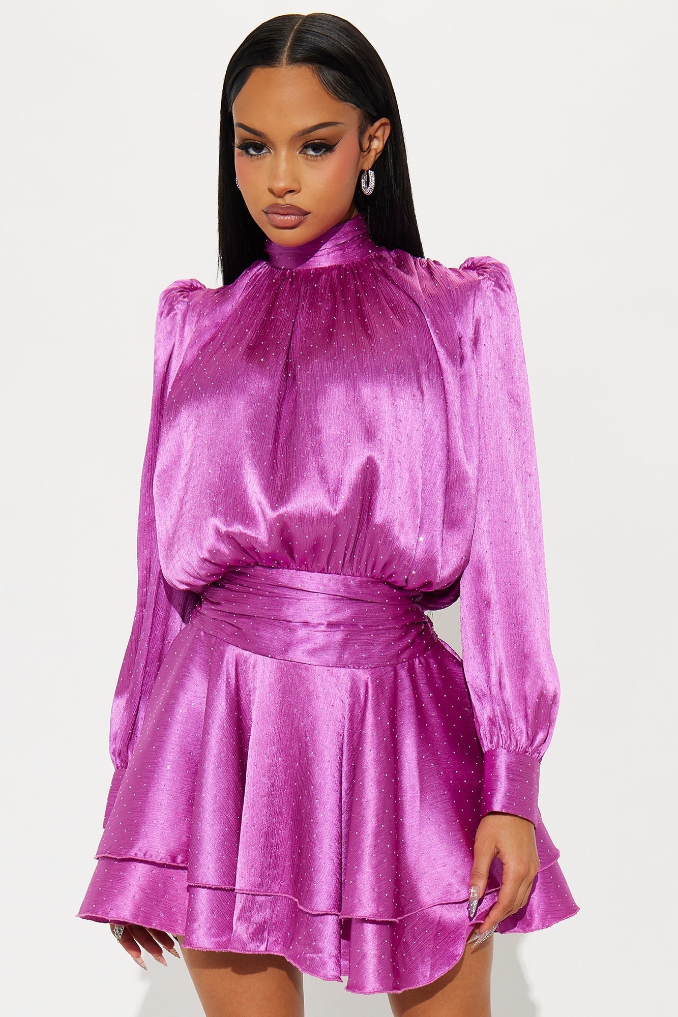 Adore You Embellished Mini Dress - Pink