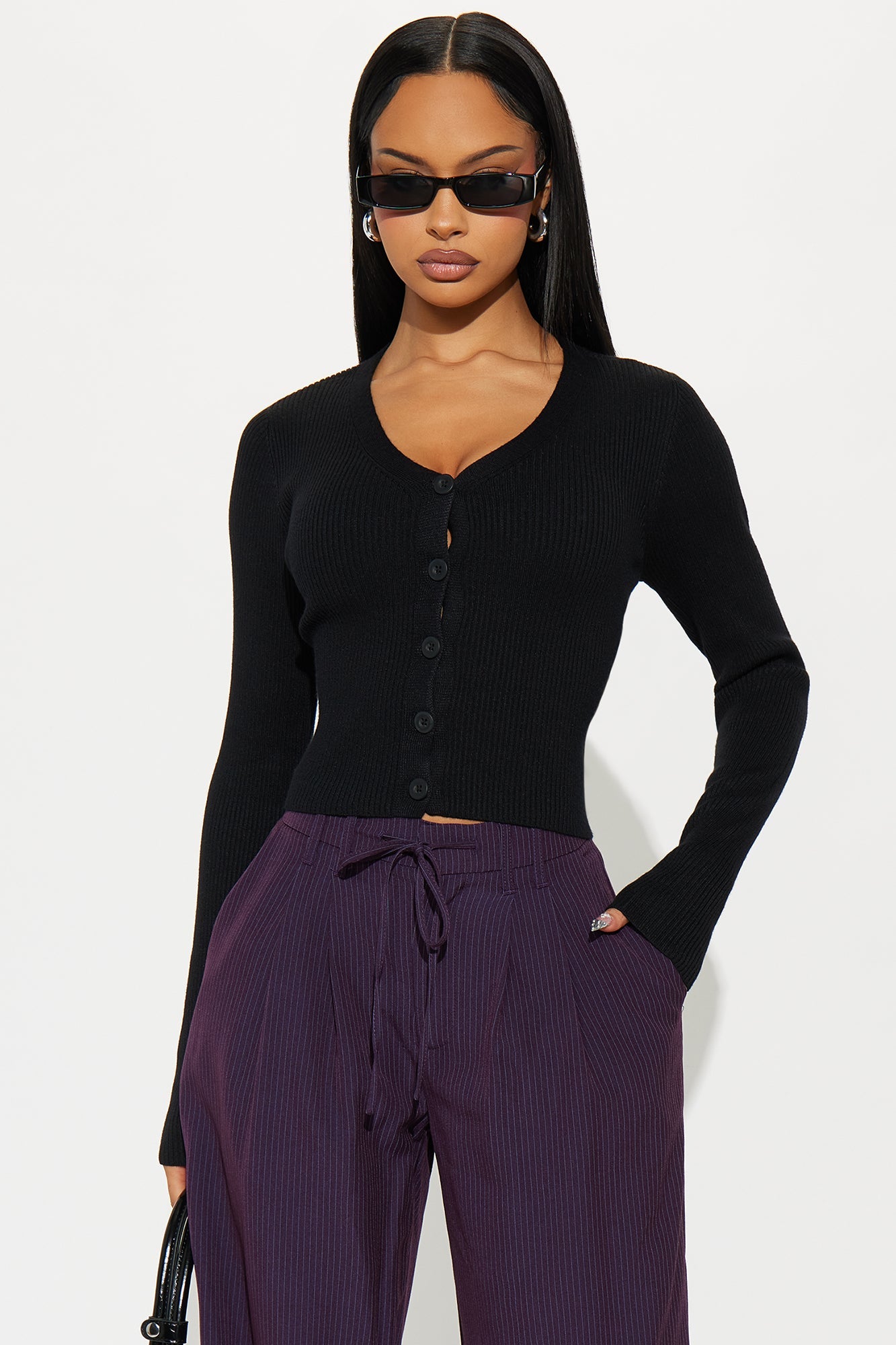 Comfort First Ribbed Cardigan - Black