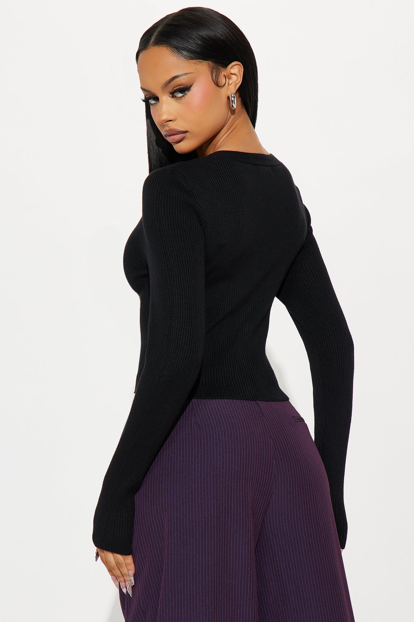 Comfort First Ribbed Cardigan - Black