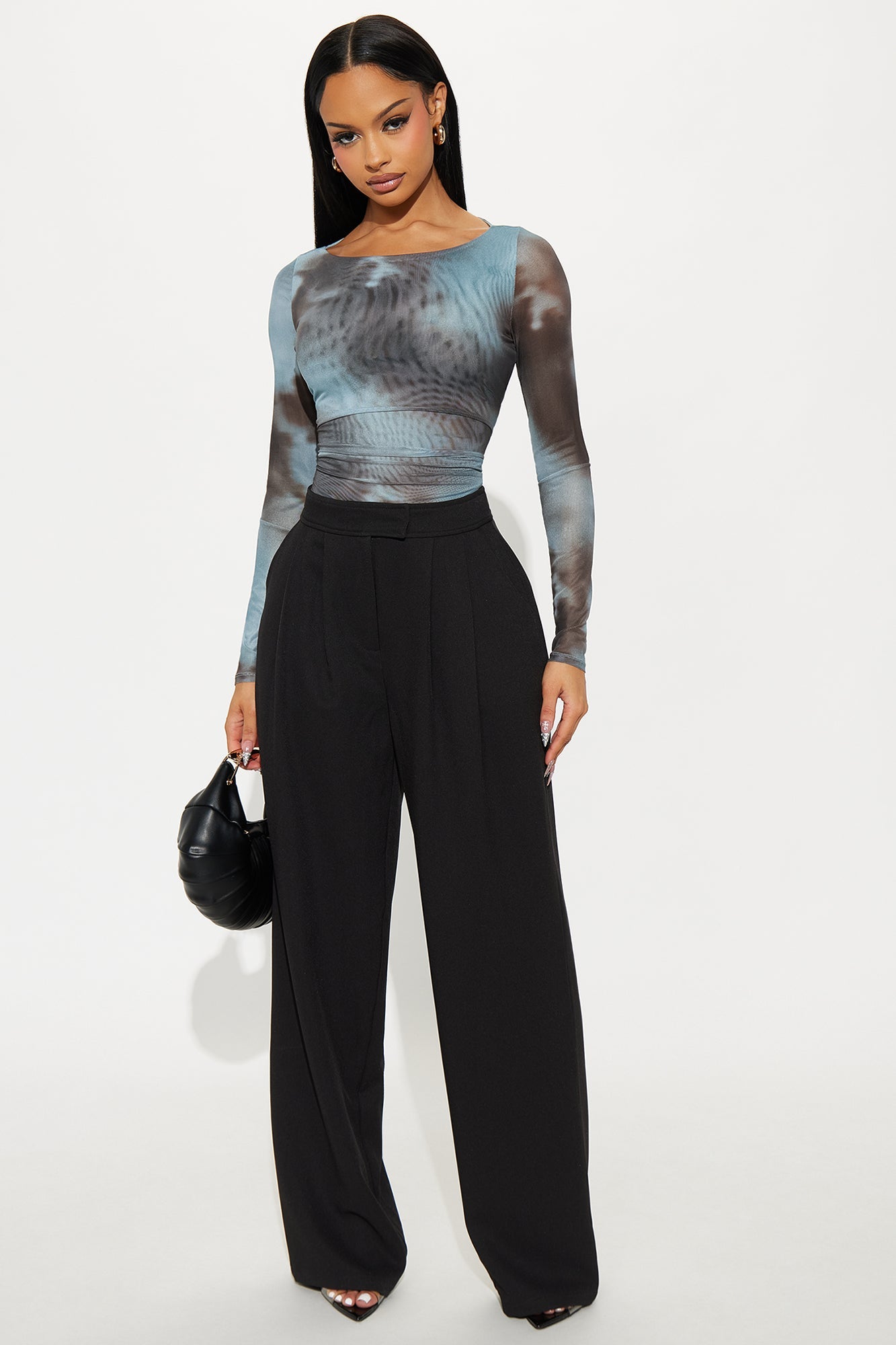 Submit On Time Wide Leg Trouser Pant 32″ - Black