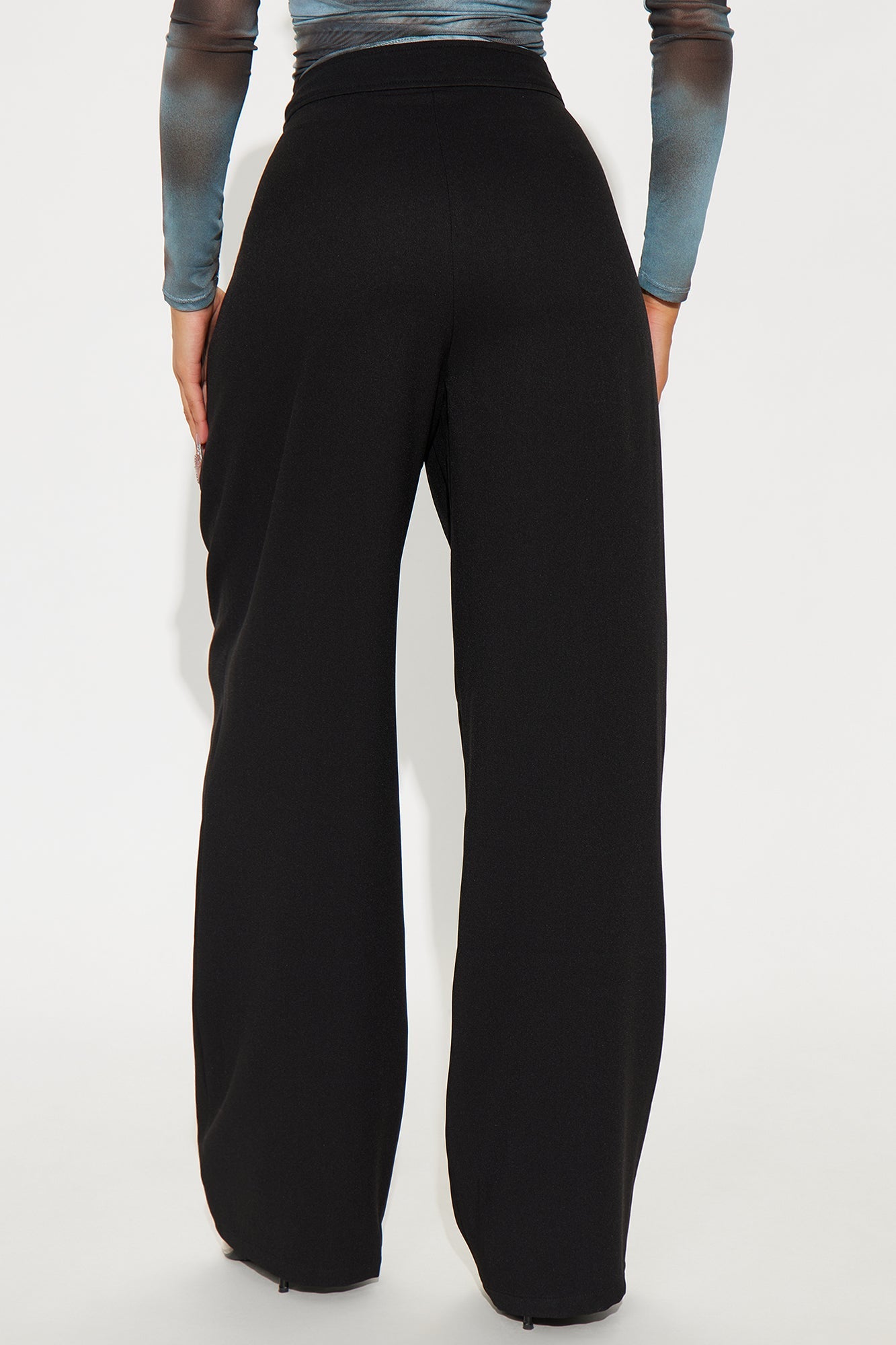 Submit On Time Wide Leg Trouser Pant 32″ - Black